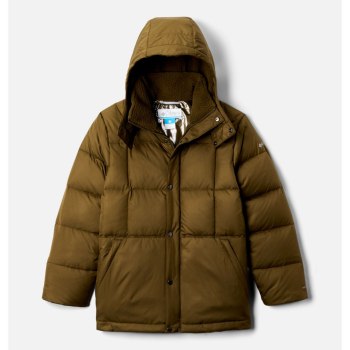 Columbia Forest Park Down Hooded Puffy, Chamarras Verde Oliva Para Niño | 891604-FQZ